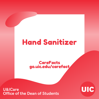 TEXT: Effectiveness of hand sanitizer with UIC circle logo