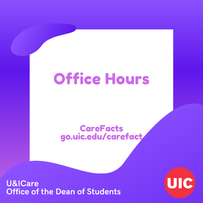 Text: What are office hours and how can they help support students with UIC circle logo